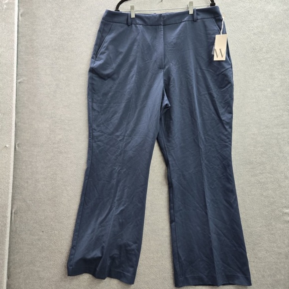 Worthington Women‎ Pants 18 Blue Dress Pants Curvy Trouser Button 31"